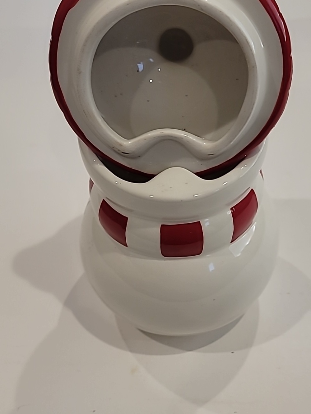 Hallmark Snowman Covered Candy Dish  Red Green 7.5 In. - Picture 6 of 8
